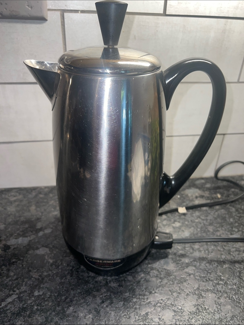FARBERWARE Superfast 10 cup Stainless Steel Electric Coffee Percolator - Silver